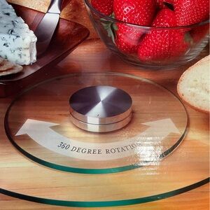 NEW~ 360 degrees tempered glass Lazy Susan SARAH PEYTON Makes serving Easy 🌟NIB✨
